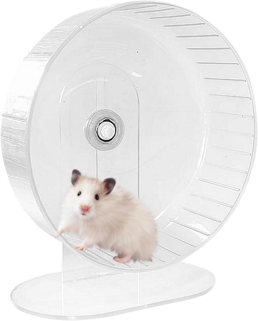 1Pcs 9.5inch Large Hamster Wheel,Silent Hamster Wheel Transparent Chinchilla Wheel Large Hamster Wheel Anti-Skid & Height Adjustable for Chinchilla Or Other Small Animals with installation video