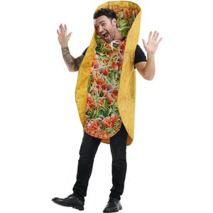Adults Taco Costume, Funny Food Cosplay Fancy Dress Outfits for Halloween Dress Up Party, One Size Fits Most Unisex Adult