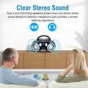 MEGATEK Portable CD Player Boombox with FM Radio, Bluetooth, USB Port, AUX Input, and Headphone Jack CD-R/CD-RW/MP3-CD Compatible, Clear Stereo Sound, Backlit LCD Display Black