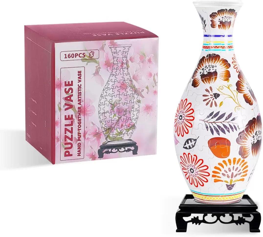 3D Puzzle Vase for Adults160-Piece DIY Floral VaseHome Decor & Flower ArrangementHousewarming Gift