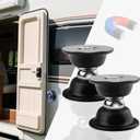 2 x RV Magnetic Door Catch with Strong Magnetic 2 Pack Camper Door Holder for Trailer Motorhome (Black-2 Pack)