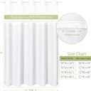 Litabel 2Pcs White Fabric Snap-in Shower Curtain Liner Replacement, 70W x 54H Waterproof Removable Liner for No Hook Shower Curtains with Snap in Liner, Soft Cloth & Hotel Quality, Machine Washable