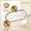 4 Pcs Antique Brass Gold Bathroom Accessories Set Wall-Mounted Towel Rack & Towel Ring & Toilet Paper Holder & Robe Hook, Wall Mounted Brass Vintage Bath Hardware Fixture Set(Double)