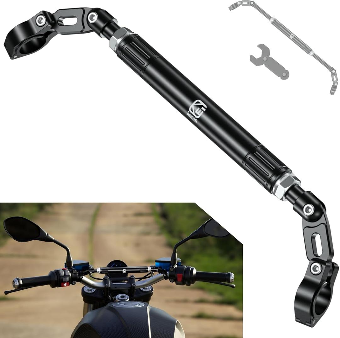 BRCOVAN Motorcycle Cross Bar, Aluminum Alloy, Length Adjustable Handlebar Extender Extension, Motorcycle Balance Bar Reinforce Lever Fit for Handlebars 22mm in Diameter