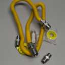 AMI PARTS 48" Flexible Gas Line Kit Yellow Coated, Gas Hose Connector Kit for Dryer, Stove, Water Heater,5/8" OD(1/2" ID) Stainless Steel Gas Line with Connector 1/2" MIP &1/2"FIP & 3/4"MIP Fitting