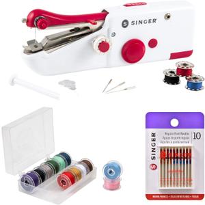 Singer Bundle - Stitch Sew Quick, 12 Class 15 Threaded Bobbins - Assorted Colors, 10ct Regular Point Needles