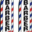 2 Pcs Barber Flag Barbershop Sign Outside Barber Shop Sign Windless Banner Feather Swooper Flag for Shop Advertising Business Outdoor(NOT INCLUDE POLE KIT)(12 ft)