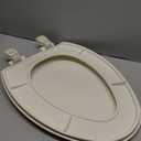 Bemis 500EC Durable Wood Toilet Seat with Easy Clean Hinges, Made in USA, Round, Biscuit