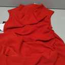 Ihot 2026 Women's Mock Neck Side Slit Ruched Bodycon Cocktail Party Wedding Guest Midi Dress (Red, S)