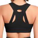 Yvette High Impact Sports Bras for Women Front Zip Supportive Running Bras for Large Bust Plus Size (Black)