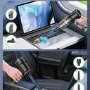 CODN Handheld Car Vacuum Portable Cordless 12000PA, 2 in 1 Handheld Vacuum Cleaner and Air Duster with Multi-Nozzles and LED Light, Mini Hand Held Vacuum Rechargeable for Home, Car, Office, Pet Hair (Black)