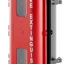 DoubleFill 1 Pcs 10 lb Fire Extinguisher Cabinet Box with Internal Rope Fastening and External Latch Sturdy Plastic Holder Case Vandal-Resistant Weatherproof Protect Indoor Outdoor (26 x 12 x 9 in)