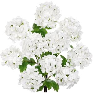 Real Touch Hydrangea Artificial Flowers 19” Tall Artificial Hydrangea Flowers Double-Headed Faux Hydrangeas, Cream Hydrangeas, Realistic Silk Hydrangea for Home Decor Weddings Arrangements-5 Branches