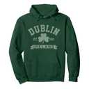 Dublin Ireland Shamrock Irish St. Patricks Day Dark Green Pullover Hoodie Large