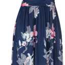 OUGES Casual Summer Dress for Women Wrap V Neck A Line Midi Dresses with Pockets (Blue, L)