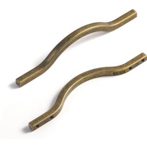 Goo-Ki Low Profile Antique Brass Cabinet Pulls, Double Hole Centers(3.8''/5'') Zinc Alloy Handle for Drawer Cupboard Wardrobe,6 Packed