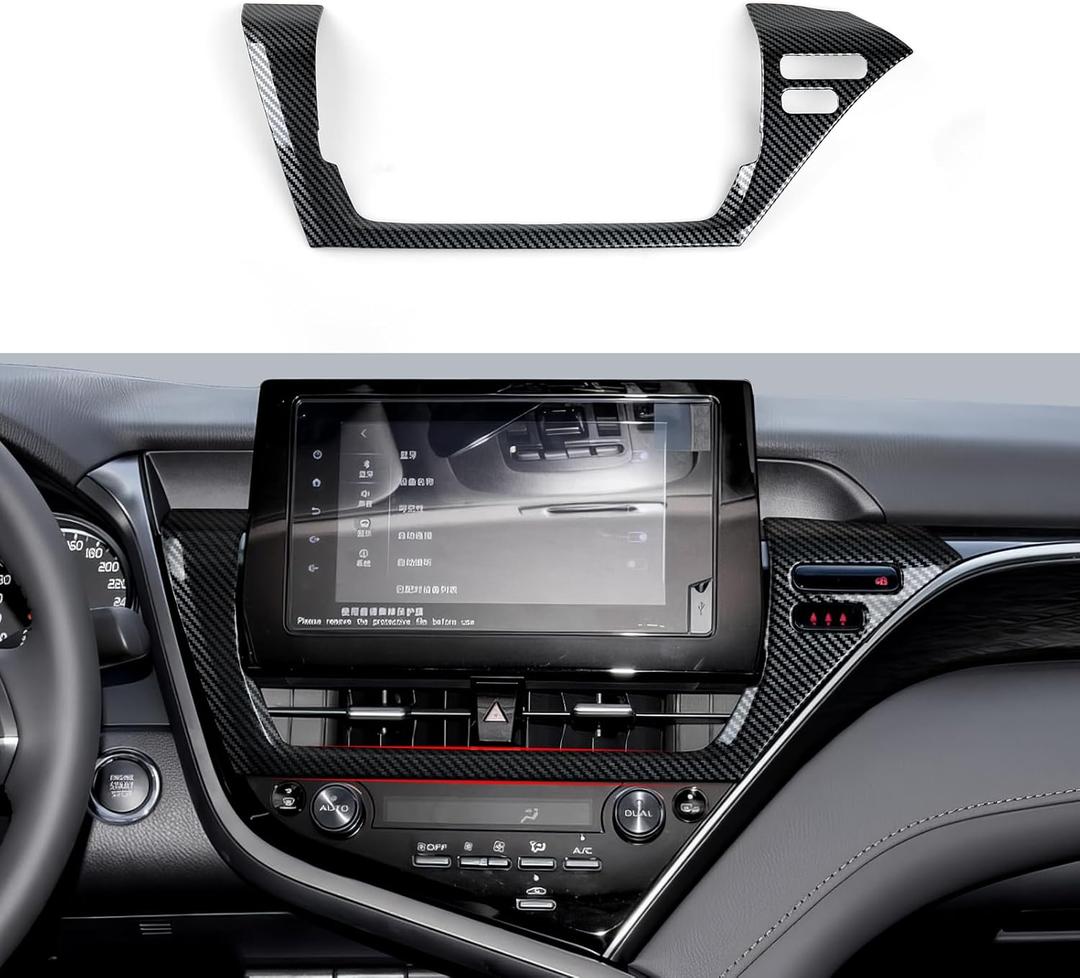 Car Air Vent Frame Center AC Trim Carbon Color ABS Decal Sticker Compatible with 8th Gen Toyota Camry XV70 Accessories - for 2021-2024 ONLY