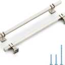 cabinet handles. 8.5 inches from one screw hole to the next 8 3/4 total. comes with screws. 5 count