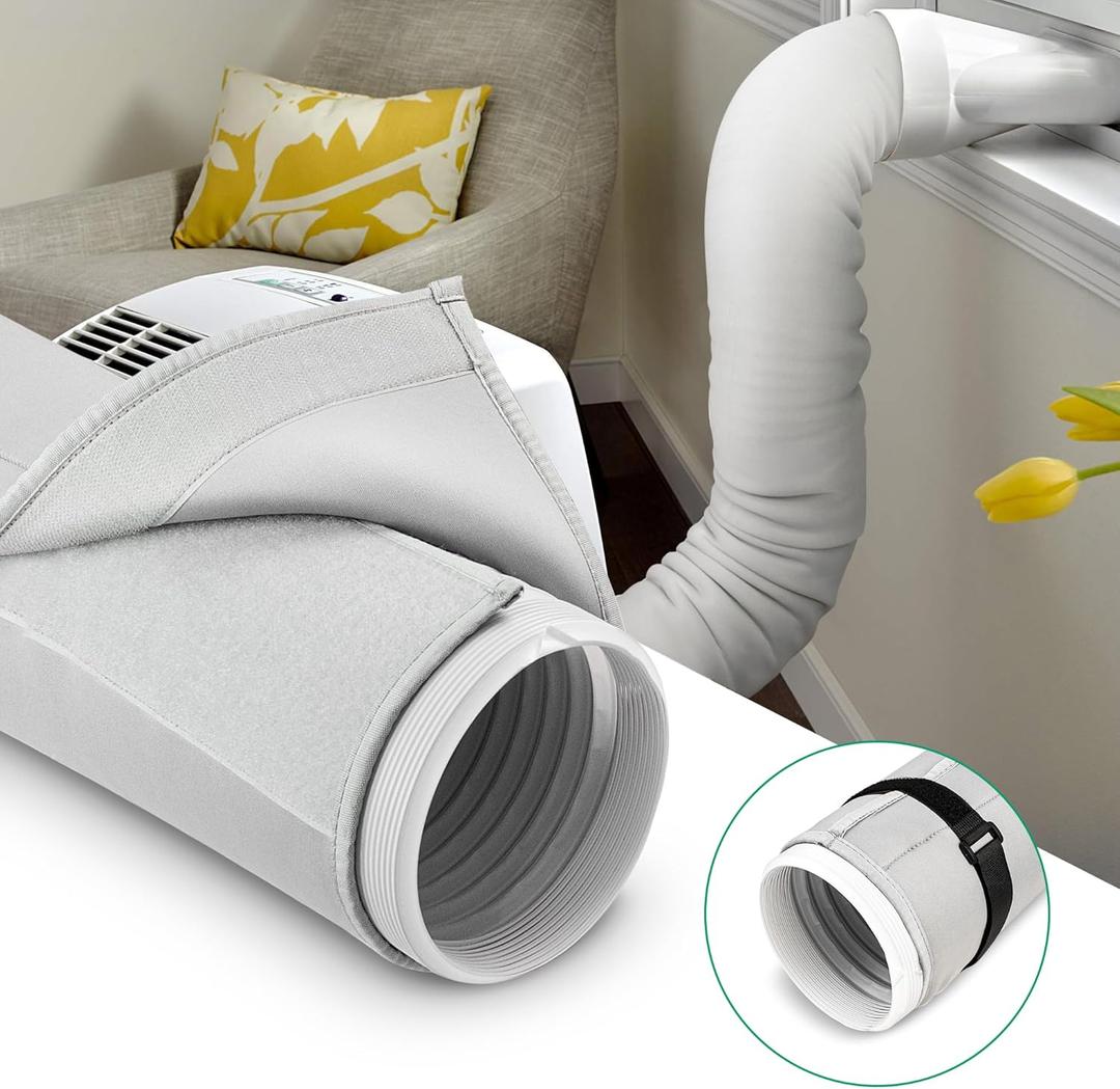 Air Conditioner Hose Cover Wrap, Heat Insulated AC Hose Cover, Easy Installation, Universal Fit for 5" & 5.9" Diameter Exhaust Hoses Tube
