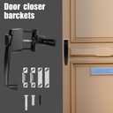 Storm Door Closer & Screen Door Handle, Black Heavy Duty Screen Door Closer Replacement Kit Shock Absorber Bracket with Screen Door Spring Storm Door Latch Protecting from Strong Winds
