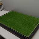 Hompet Dog Grass Pad with Tray Large, Puppy Turf Potty Reusable Training Pads with Pee Baffle, Artificial Grass Patch for Indoor and Outdoor Use, Ideal for Small and Medium Dogs (30"20")
