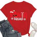 Christmas Squad Shirt for Women Santa's Squad T-Shirt Xmas Holiday Graphic Tee Tops Size XL