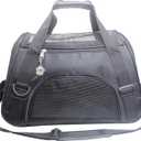 Cat Carrier,Soft-Sided Pet Travel Carrier for Cats,Dogs Puppy Comfort Portable Foldable Pet Bag Airline Approved (Small Black)