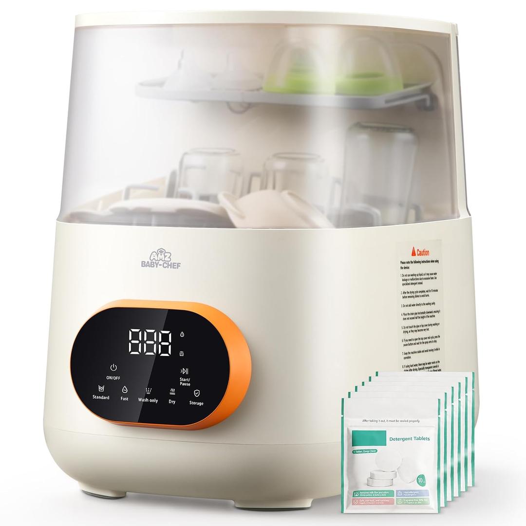 Baby Bottle Washer Steam Dryer: All in One Cleaning Machine for Bottles Pump Parts & Baby Essentials Replaces Hand Washing Effortless Daily Use