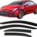 2019-2025 Tape-On Side Window Visor Deflectors for Toyota Corolla Sedan L LE SE XLE XSE FX Hybrid Dark Tinted Rain Guards 2020 2021 2022 2023 2024