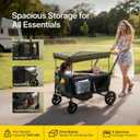 Stroller Wagon for Kids, One-Hand Adjustable Push/Pull Handle, Spacious Storage, 8"/12" All-Terrain Wheels, Canopy with Bug Net, Wagon Stroller for Daily Walks, Short Trips & Grocery Runs