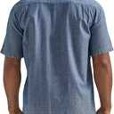 Wrangler Authentics Men's Short Sleeve Classic Woven Shirt (Blue, M)