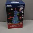 Holographic Christmas Tree, 15 Inch Desktop Decoration Tree with LED Lights, Prismatic Iridescent Christmas Tree Gift for Kids Girls Families Office Indoor Decorations