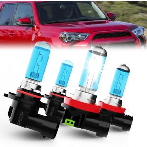 Headlights For Toyota 4Runner 2006-2010 2011 2012 2013 2014 2015 2016 2017 2018 2019 2020 2021,9005/H10/HB3 High Low Beam + H11/H8/H9 Low Beam,Super Bright 6000K White,Plug And Play,Pack of 4