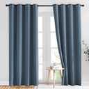 NICETOWN Smoky Blue Blackout Curtains for Living Room 84 inches Long - Grommet Room Darkening Window Treatments Sound Reducing Drapes for Bedroom, 2 Panels, W52 x L84