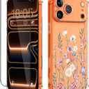 for iPhone 17 Pro Max Case with Screen Protector [Full Camera Protection] Flower Pattern Design,Clear Soft Shockproof Floral Phone Cover for Women Girls 2025 6.9"(Blooming Flowerets)
