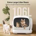 UBPET Automatic Litter Box, 106L Extra Large Self-Cleaning Cat Litter Box for Multiple Cats, Smart App Control, Odor-Control System, Anti-Pinch Safety Design, Includes Waste Bags and Deodorizer Blocks