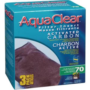 AquaClear 70 Activated Carbon Inserts, Aquarium Filter Replacement Media, 3-Pack, A1386 , White