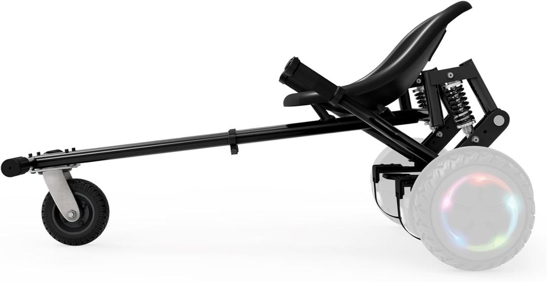 Jetson JetKart 2.0 Universal Hoverboard Attachment, 6" Tire, Bucket Seat, Adjustable Footrest Accommodates Most Heights, Ages 12+, Black, JKAR20-BK