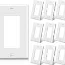 BESTTEN 10 Pack 1-Gang Decorator Wall Plate, Standard Size, H4.53 x W2.76, Unbreakable Polycarbonate Outlet and Switch Cover, White, UL Listed