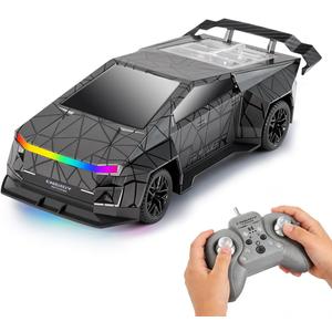 Remote Control CarAll Terrain 2.4GHz RC Truck for 3-12 Year Old Boys, Electric Vehicle RC Car with LED Lights for Kids, Birthday Gifts for Kids (Gray)