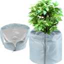2-Pack Plant Pot Covers for Winter Freeze Protection - 18" x 20" Frost Protection Cover for Outdoor Plants & Shrubs (Silver)