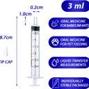 3ml Syringe for Liquid, Oral, Scientific Labs, Measurement, Dispensing, with Cap- 3 Pack 3ml Syringes