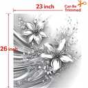 Magnetic Dishwasher Cover, Floral Faux Silver Embossed Metal Kitchen Decor | 23x26 Inch Dishwasher Refrigerator Protection Magnetic Kitchen Art Decoration, 23x25.5 Inches