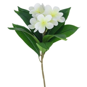Frangipani Artificial Flowers Decor Living Room Decor Flowers Fake Flower Art Wedding Landscaping Flower Arrangements (Color: White short stick)Pack of 5