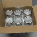 6 Pack 32 oz Mason Jars, Wide Mouth Mason Jars with Lids and Bands and 6 White Plastic Mason Jar Lids, Canning Jars for Overnight Oats, Food Storage, Dry Food, Snacks, Candies and More (Clear)