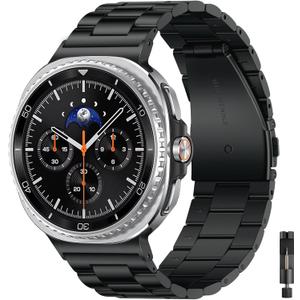 Metal Bands Compatible with Samsung Galaxy Watch 8 Band 44mm 40mm/Galaxy Watch 8 Classic Band 46mm, Business Stainless Steel Strap Wristband for Galaxy Watch 8 2025 Men Women