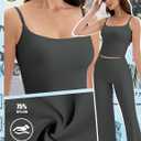 GUWIDEO Spaghetti Strap Workout Tank Tops for Women Scoop Neck Women Sports Bras Yoga Camisole Strappy Tank Tops Built in Bra (XL)