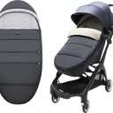 Waterproof Thickened Universal Stroller Blanket - Baby/Toddler Stroller Footmuff, Sleeping Bag & Bunting, Cold-Weather Winter Cover(Black) (Black, S)