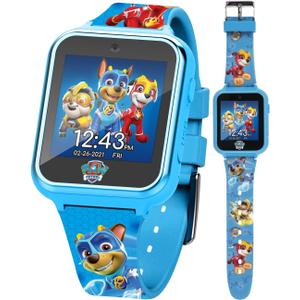 Accutime Paw Patrol Smart Watch with Camera for Kids and Toddlers - Interactive Smartwatch for Boys & Girls Featuring Games, Voice Recorder, Calculator, Pedometer, Alarm, Stopwatch, with USB Cable (Blue)