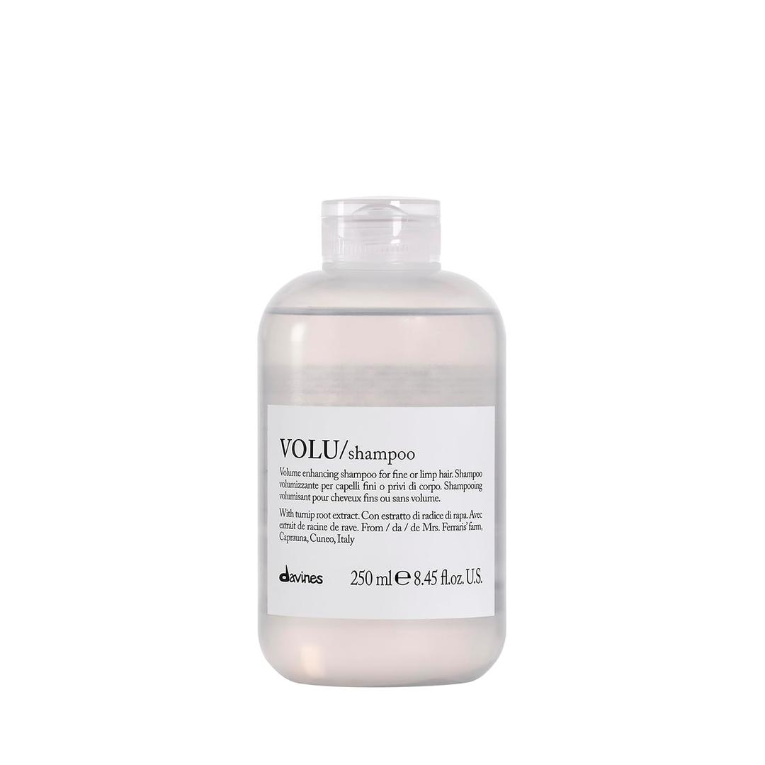 Davines VOLU/Shampoo, Volumizing Cleanser for Fine or Limp Hair - Gentle Root Lifting Formula for Lasting Body & Lightness - Turnip Root Extract Adds Volume & Shine Weightlessly
